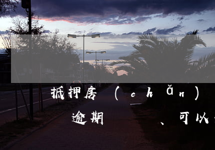 抵押房產(chǎn)貸款征信逾期(征信有過逾期、可以去銀行房子抵押貸款嗎)